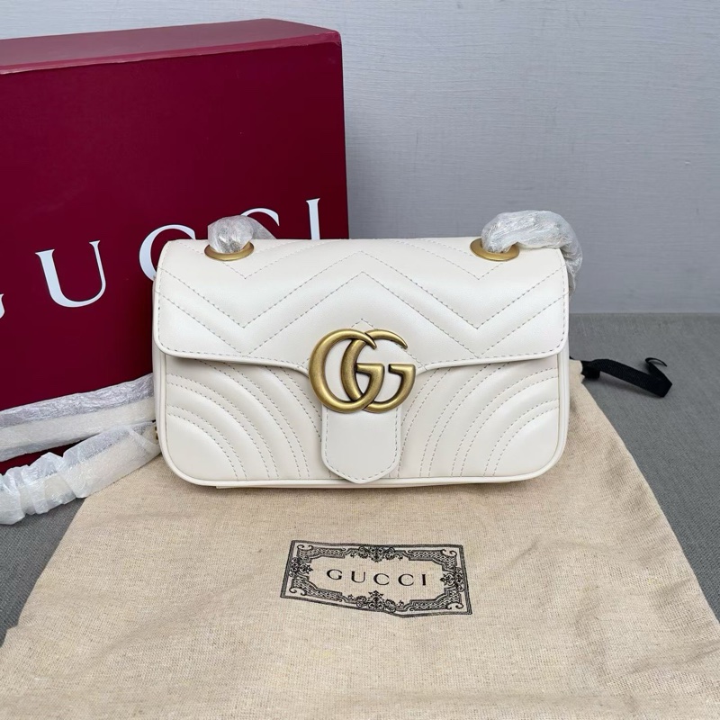 古驰Gucci Marmont 22奶白马梦 链条包, 尺寸: 宽22*厚6*高14cm-2