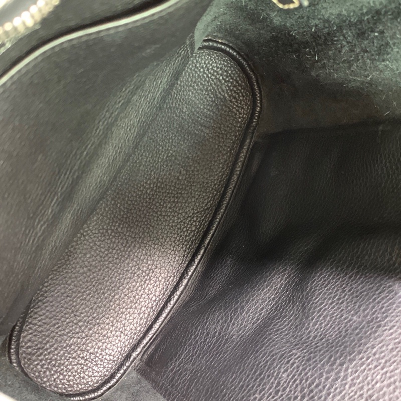Hermes/愛馬仕 Good News 系列 框L 竪款 經典黑色全皮水桶包-5