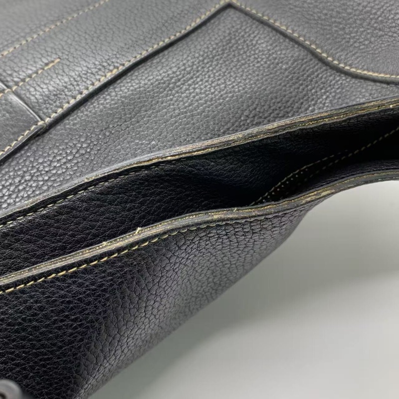 Hermes/愛馬仕 Good News 系列 框L 竪款 經典黑色全皮水桶包-15
