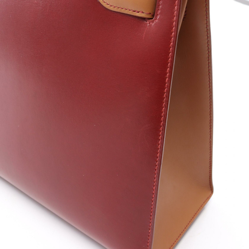 愛馬仕 Kelly 32 三色肩背包 A Box 小牛皮 Rouge vif H Natural GHW-7