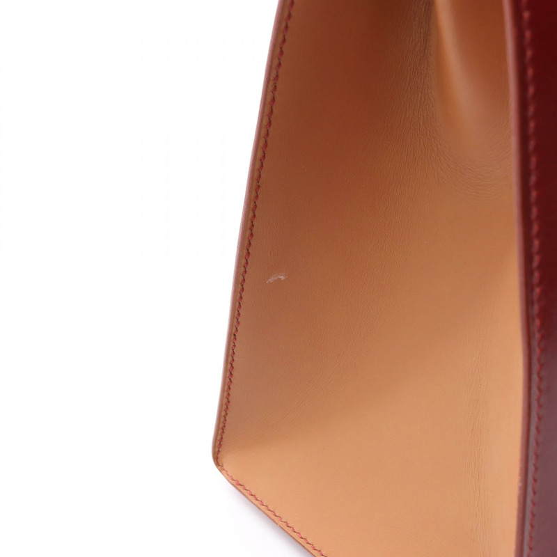 愛馬仕 Kelly 32 三色肩背包 A Box 小牛皮 Rouge vif H Natural GHW-9