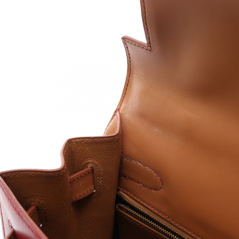 愛馬仕 Kelly 32 三色肩背包 A Box 小牛皮 Rouge vif H Natural GHW-13