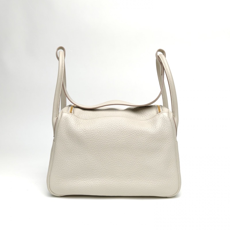 HERMES Lindy26冰川白TC皮C刻金扣肩背包-2