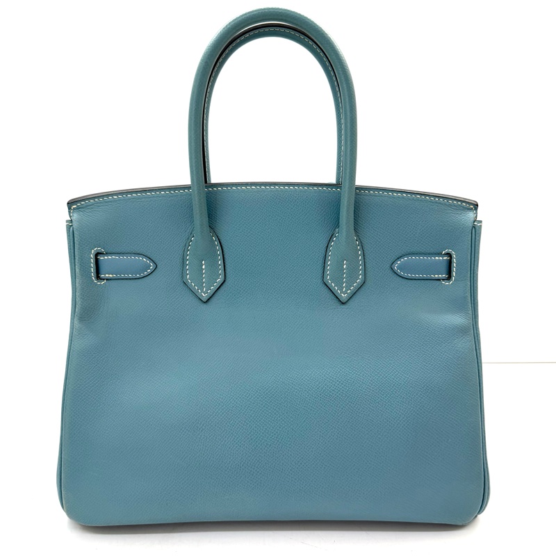 HERMES 愛馬仕 75 Bleu Jean 牛仔藍 BIRKIN 30 EPSOM 口L刻-1