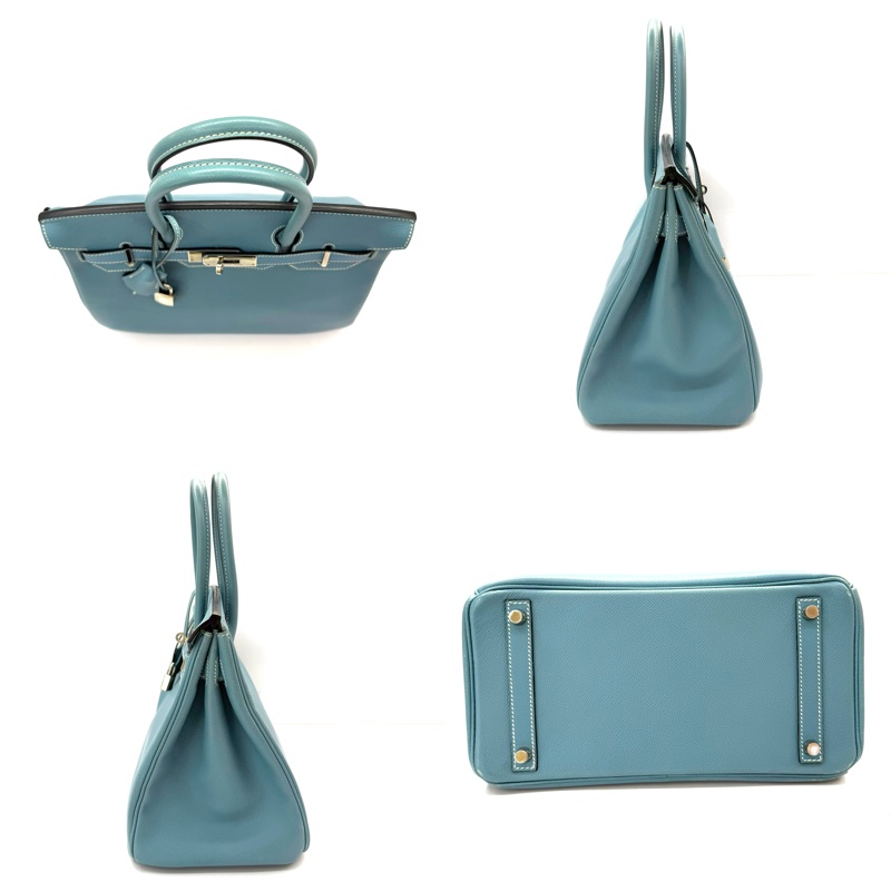 HERMES 愛馬仕 75 Bleu Jean 牛仔藍 BIRKIN 30 EPSOM 口L刻-2