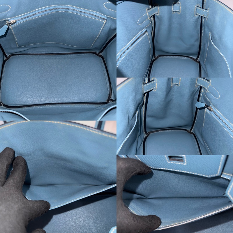 HERMES 愛馬仕 75 Bleu Jean 牛仔藍 BIRKIN 30 EPSOM 口L刻-5