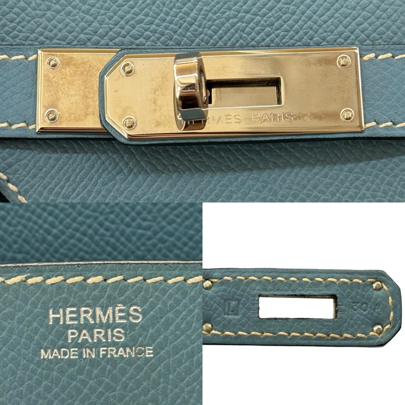 HERMES 愛馬仕 75 Bleu Jean 牛仔藍 BIRKIN 30 EPSOM 口L刻-6