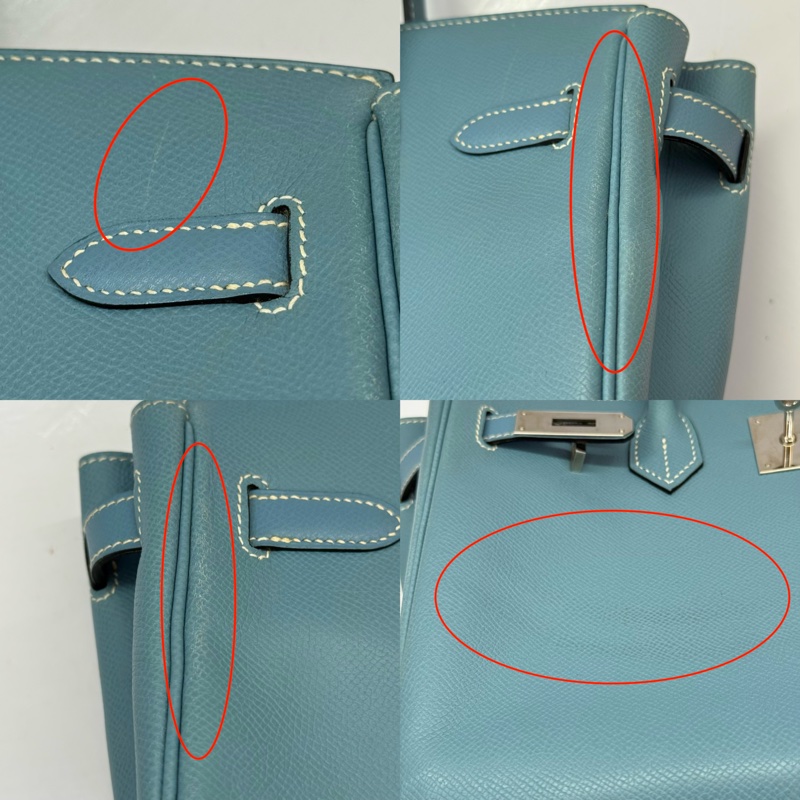 HERMES 愛馬仕 75 Bleu Jean 牛仔藍 BIRKIN 30 EPSOM 口L刻-7
