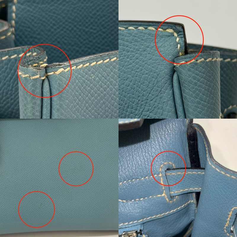 HERMES 愛馬仕 75 Bleu Jean 牛仔藍 BIRKIN 30 EPSOM 口L刻-8