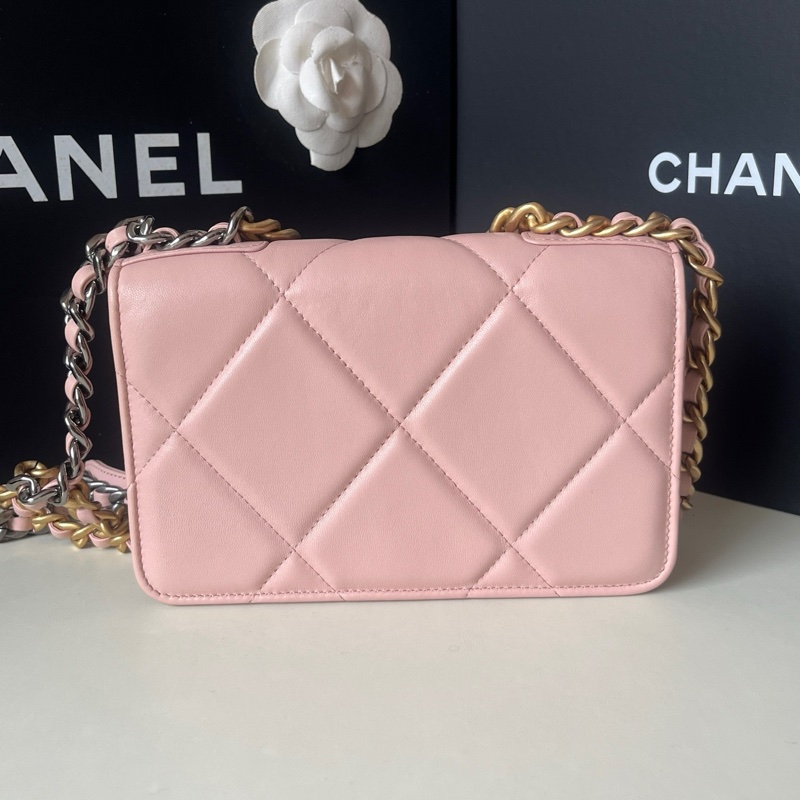 99新 Chanel/香奈兒 23S櫻花粉19bag woc鏈條包羊皮 23芯片-1