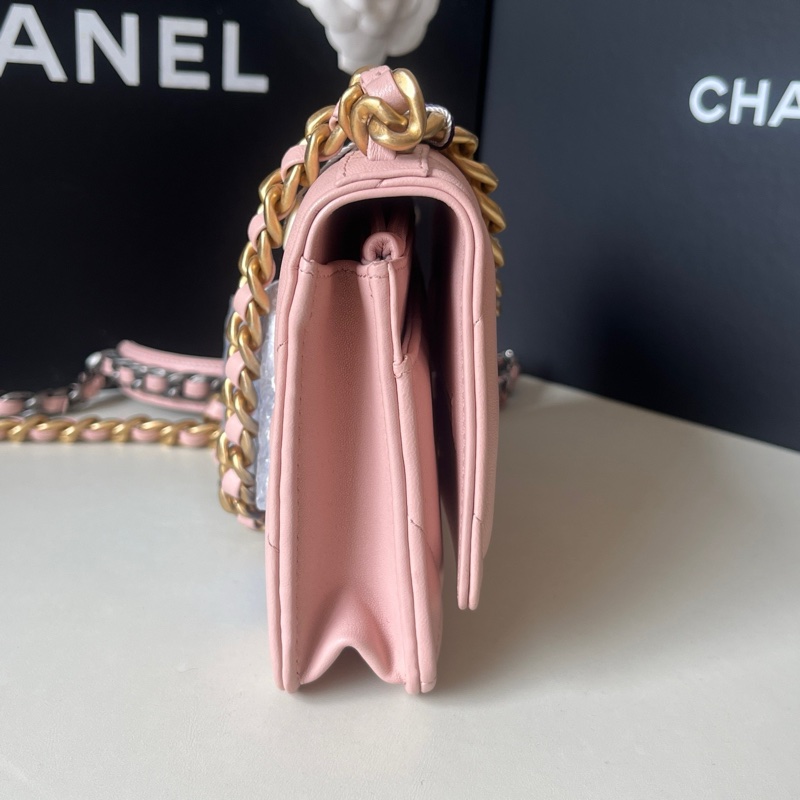 99新 Chanel/香奈兒 23S櫻花粉19bag woc鏈條包羊皮 23芯片-2