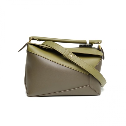 LOEWE Puzzle24幾何包小號綠色牛皮肩背包