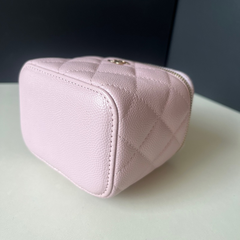 98新 Chanel/香奈兒 21S櫻花粉荔枝牛小盒子 31開 卡標齊全-6