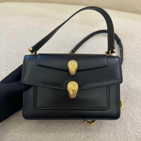Alexander Wang x Bvlgari 聯名款  黑色蛇頭包 小號 19×6.5×13cm 99新配件塵袋