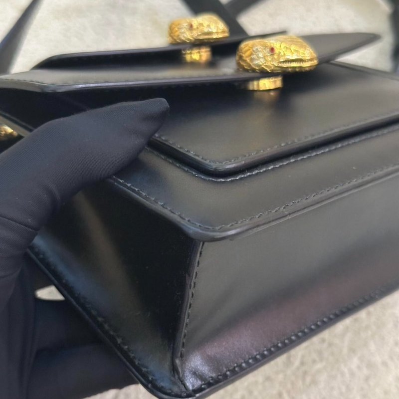 Alexander Wang x Bvlgari 聯名款 黑色蛇頭包 小號 19×6.5×13cm 99新配件塵袋-2