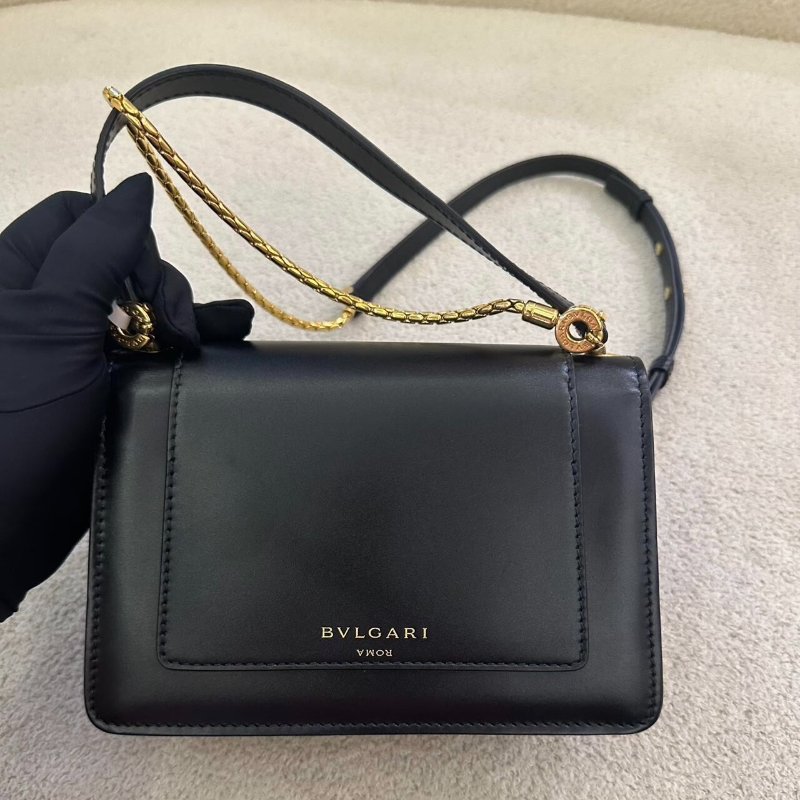 Alexander Wang x Bvlgari 聯名款 黑色蛇頭包 小號 19×6.5×13cm 99新配件塵袋-7