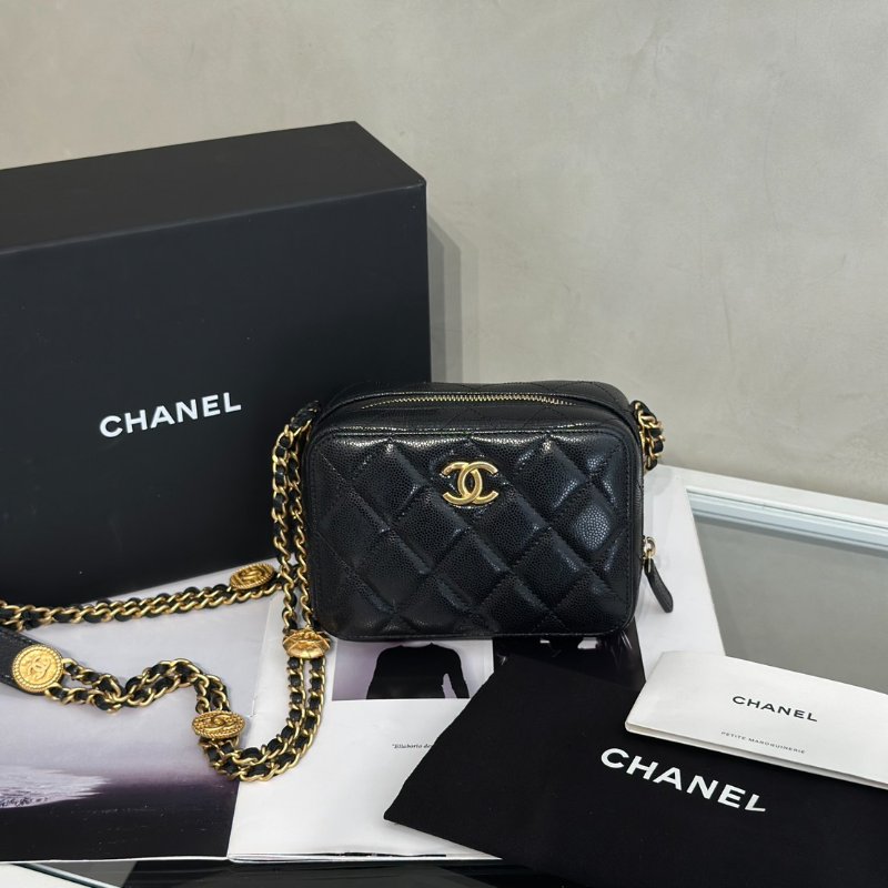 CHANEL 22A迷你相機包 - 黑金-9