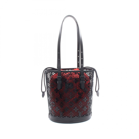 路易威登 (LOUIS VUITTON) 水桶包 PM 單肩手提包 M20352 Monogram 蕾絲皮革 黑色 二手