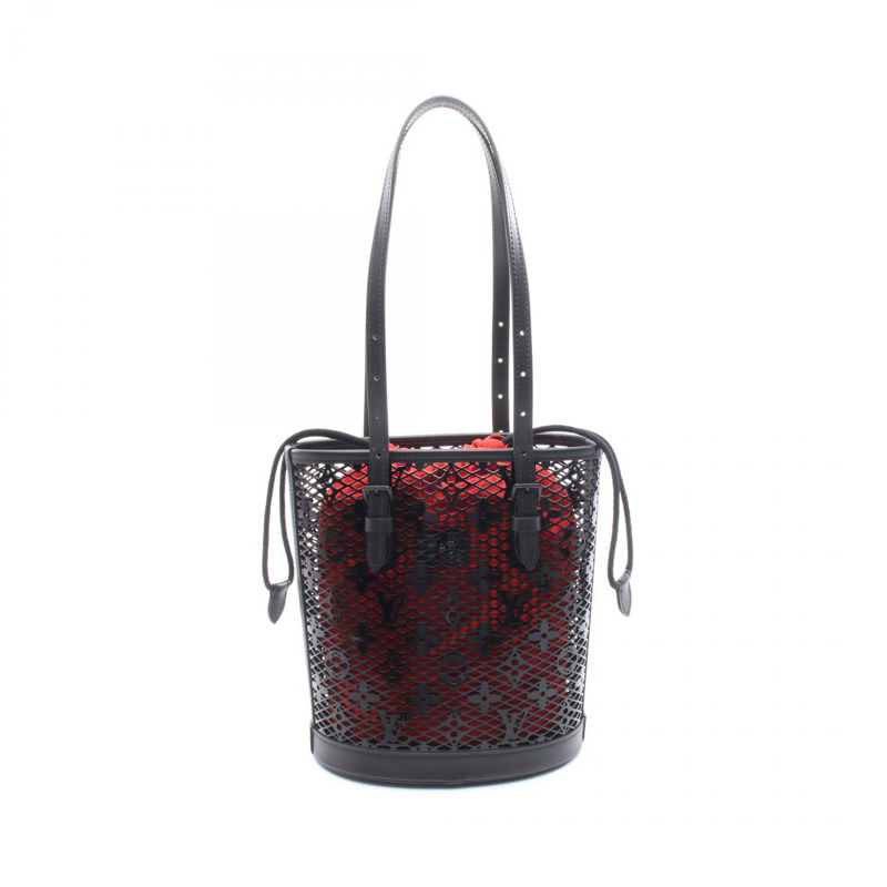路易威登 (LOUIS VUITTON) 水桶包 PM 單肩手提包 M20352 Monogram 蕾絲皮革 黑色 二手-0