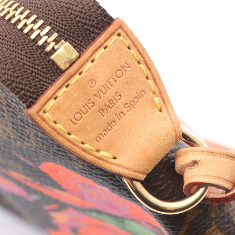 路易威登 Pochette 單肩手提包 M48615 Monogram Rose 帆布 棕色 二手-3