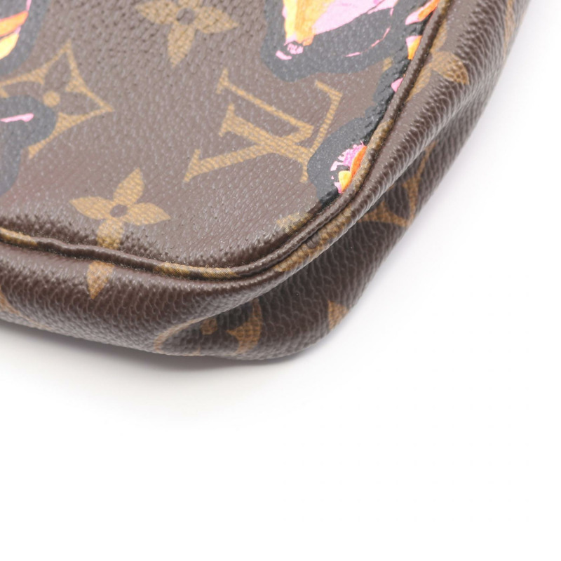 路易威登 Pochette 單肩手提包 M48615 Monogram Rose 帆布 棕色 二手-5