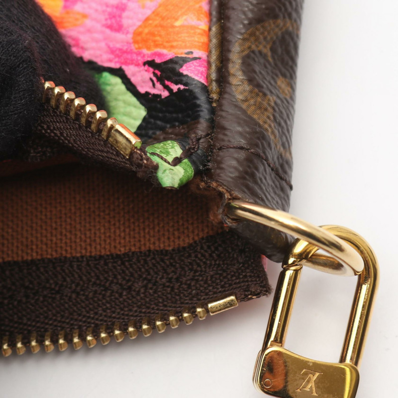路易威登 Pochette 單肩手提包 M48615 Monogram Rose 帆布 棕色 二手-8