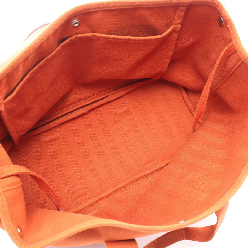 HERMES Valparaiso 中型手提包 Toile V 形帆布皮革 Potiron 二手 SHW-2