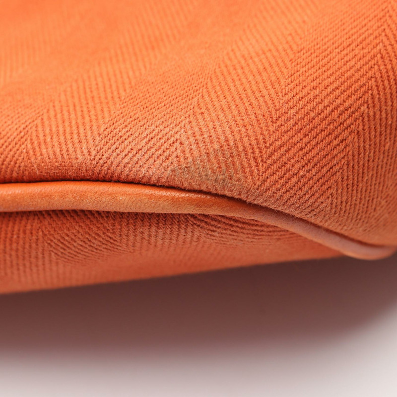 HERMES Valparaiso 中型手提包 Toile V 形帆布皮革 Potiron 二手 SHW-4