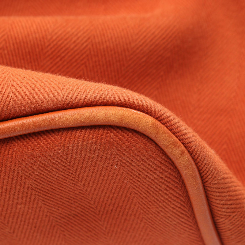 HERMES Valparaiso 中型手提包 Toile V 形帆布皮革 Potiron 二手 SHW-5