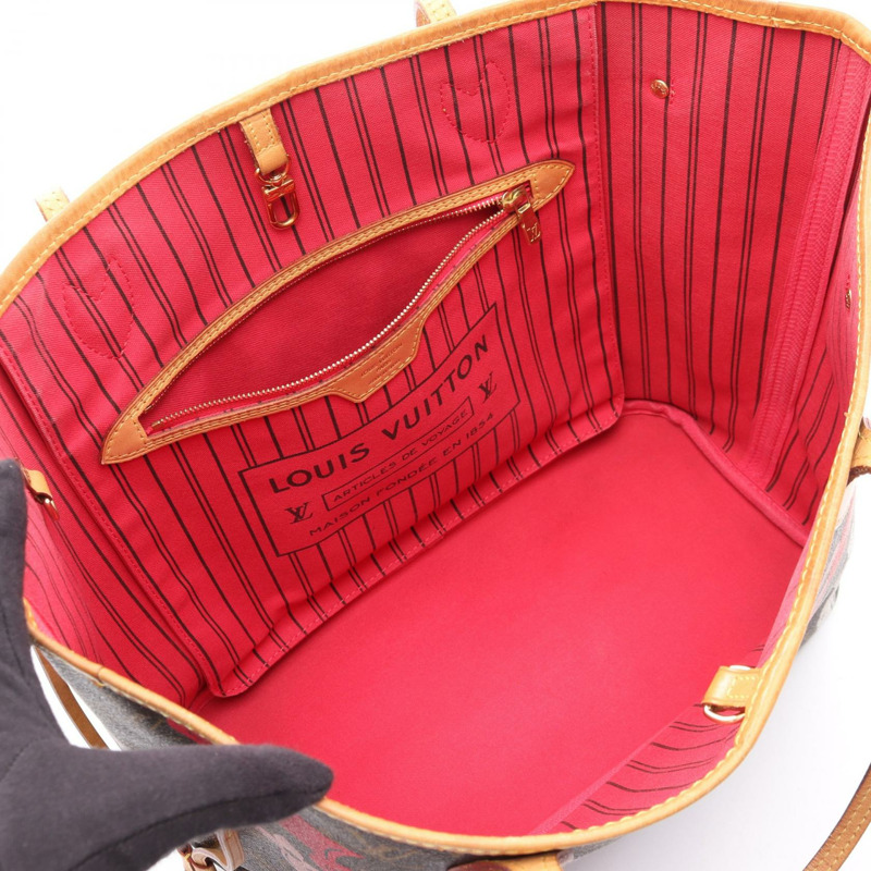 路易威登 Neverfull MM 肩背手提包 M41991 Monogram Bay 棕色 二手 LV-2