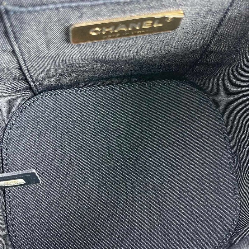 CHANEL 粉色毛呢拼色編織 金扣 手提肩背斜背水桶包 16*14 98新配件塵袋-7