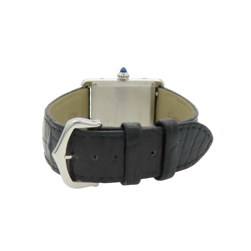 黑色錶盤 皮帶 不鏽鋼 Tank Must de Cartier 腕錶【Cartier 卡地亞】 WSTA0072-2