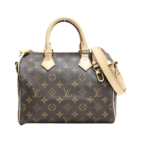 棕色 原花帆布 Speedy Bandouliere 25 兩用包【LOUIS VUITTON LV 路易威登】 M46977