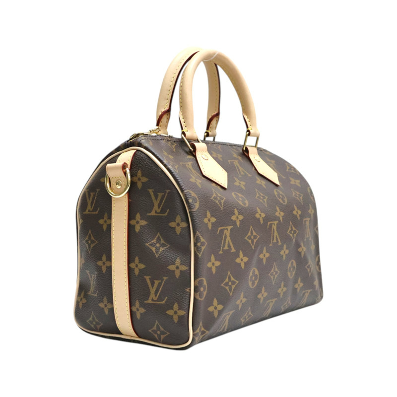 棕色 原花帆布 Speedy Bandouliere 25 兩用包【LOUIS VUITTON LV 路易威登】 M46977-1