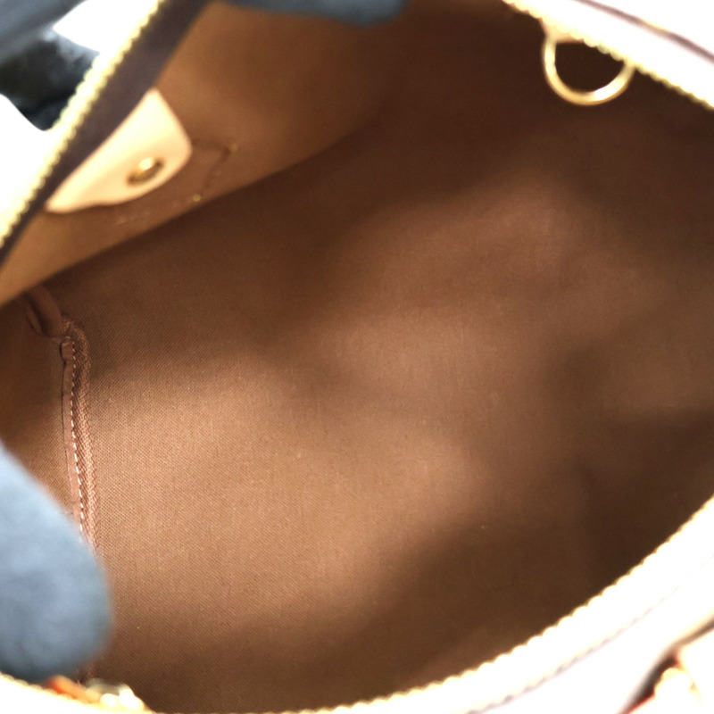 棕色 原花帆布 Speedy Bandouliere 25 兩用包【LOUIS VUITTON LV 路易威登】 M46977-2
