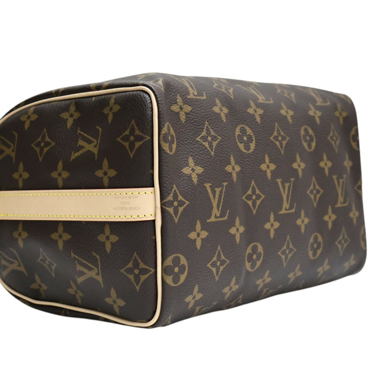 棕色 原花帆布 Speedy Bandouliere 25 兩用包【LOUIS VUITTON LV 路易威登】 M46977-11