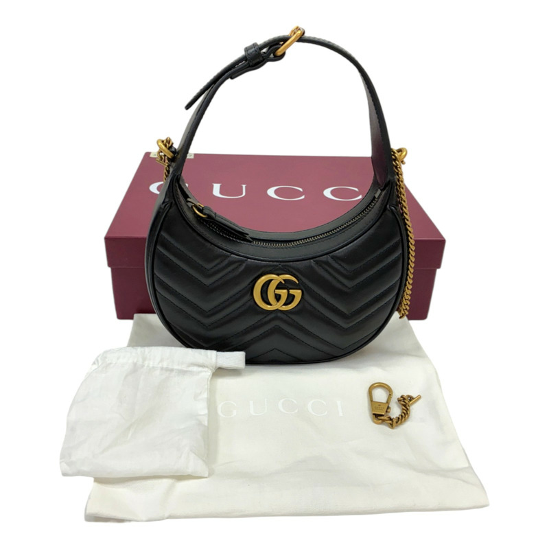 黑色 牛皮 GG Marmont Half Moon Mini 兩用包【GUCCI 古馳】 699514-8
