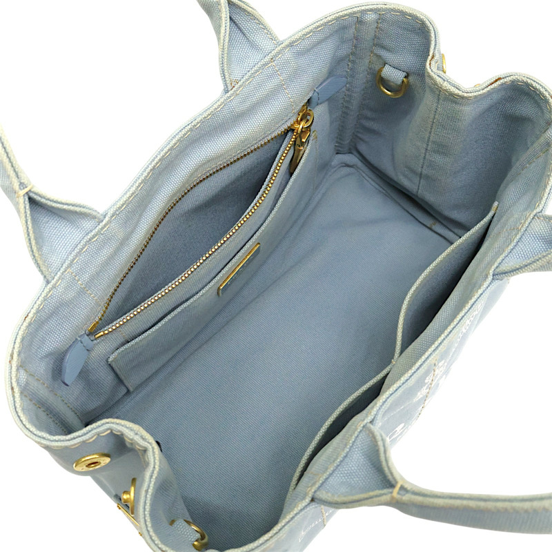 藍色 帆布 Canapa 兩用包【PRADA 普拉達】 1BG439-2
