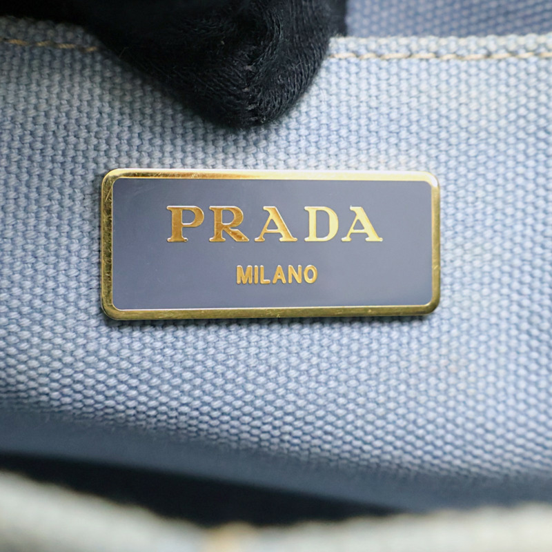 藍色 帆布 Canapa 兩用包【PRADA 普拉達】 1BG439-6