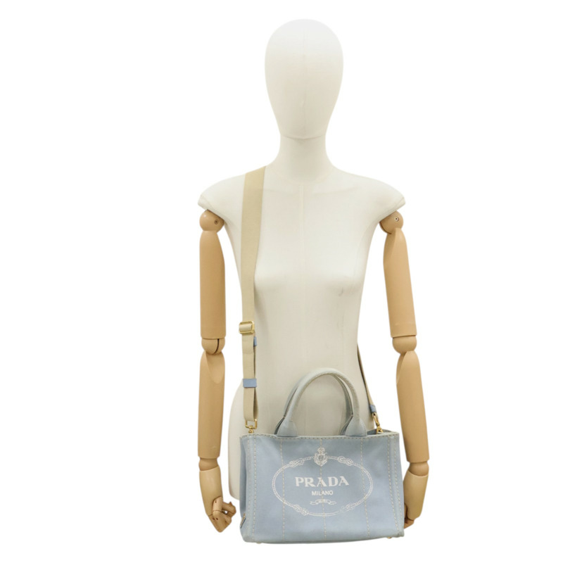 藍色 帆布 Canapa 兩用包【PRADA 普拉達】 1BG439-8