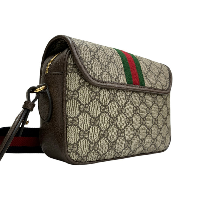 棕色 帆布 Ophidia small 肩背包【GUCCI 古馳】 722117-1