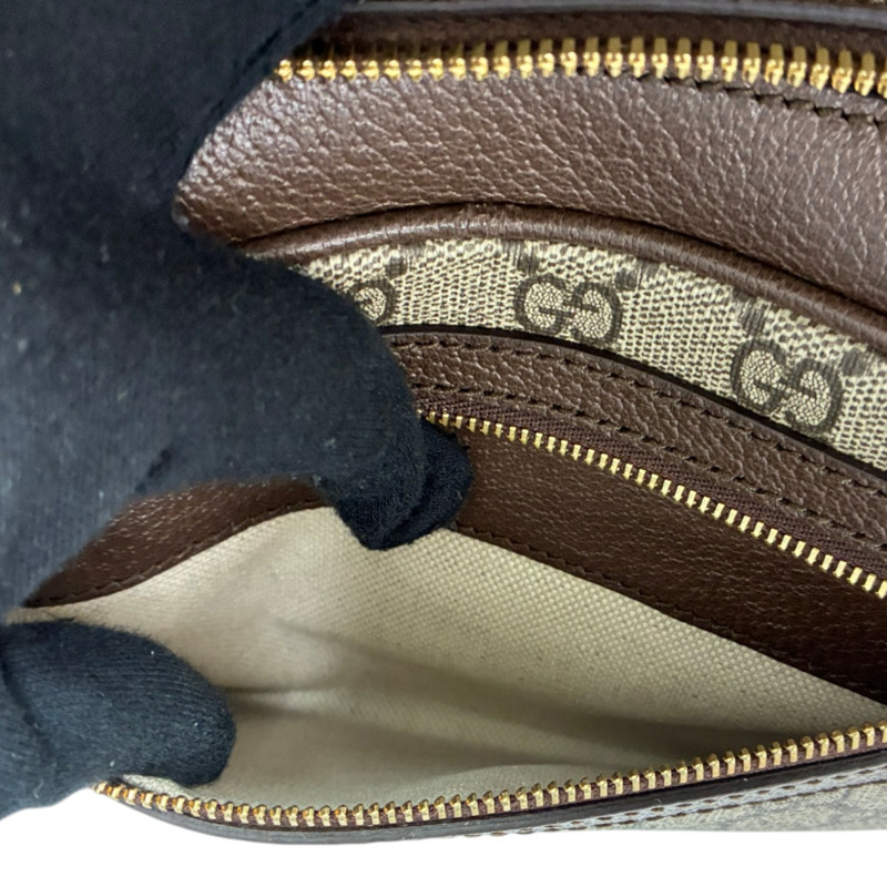 棕色 帆布 Ophidia small 肩背包【GUCCI 古馳】 722117-3