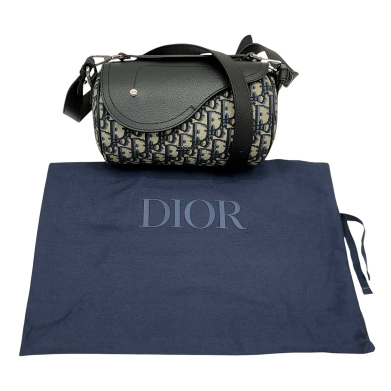 黑/白/藍色 帆布 牛皮 Roller 兩用包【Dior 迪奧】 1ADPO261YKY-7