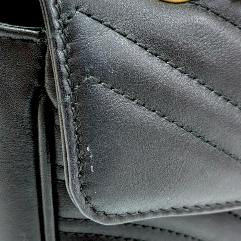 黑色 牛皮 GG Marmont 肩背包【GUCCI 古馳】 443497-9