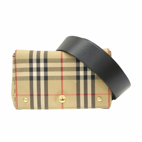 棕色 格紋帆布 Hackberry 肩背包【BURBERRY 巴寶莉】