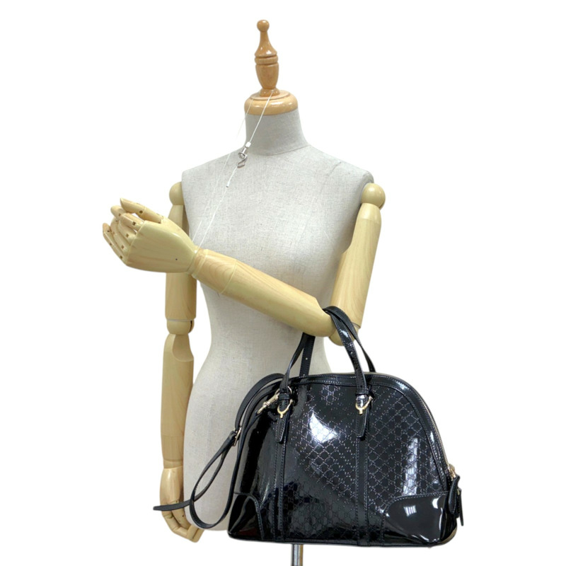 黑色 原花漆皮 Microguccissima Nice Top 兩用包【GUCCI 古馳】 309617-8