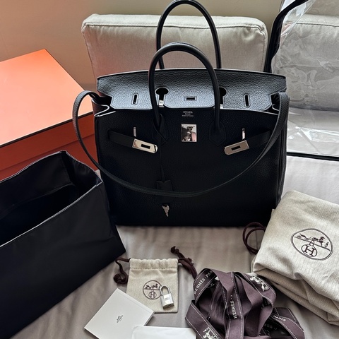 🖤 Hermes Birkin 35 Togo黑銀｜超完整大全套自用送禮皆可