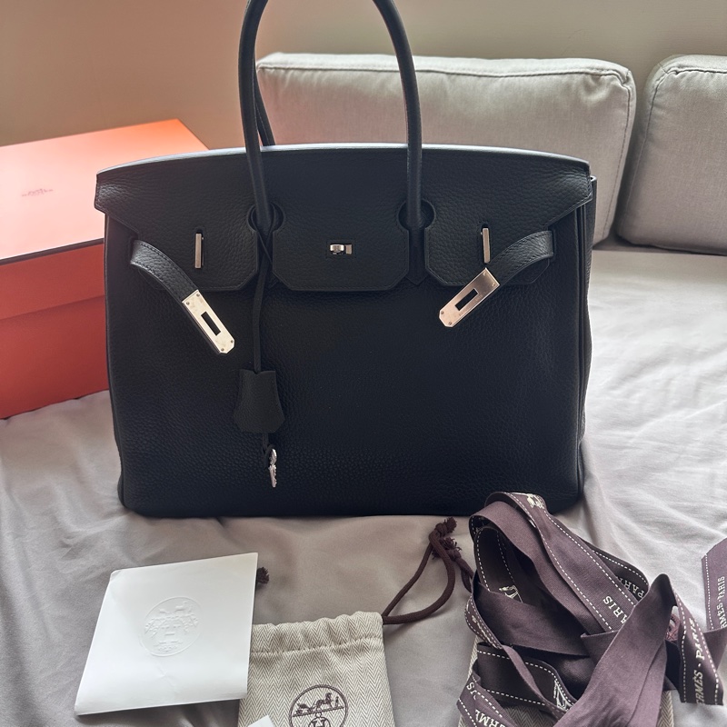 🖤 Hermes Birkin 35 Togo黑銀|超完整大全套自用送禮皆可-3