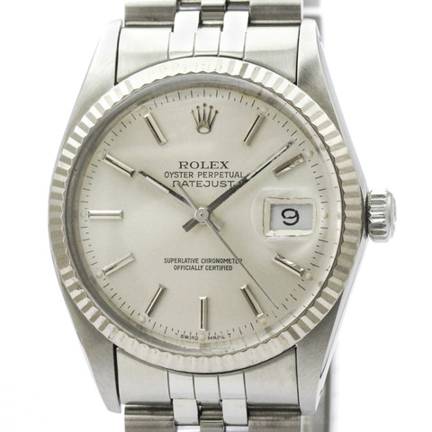 勞力士 Datejust 18K 白金精鋼自動男士腕錶 16014 拋光
