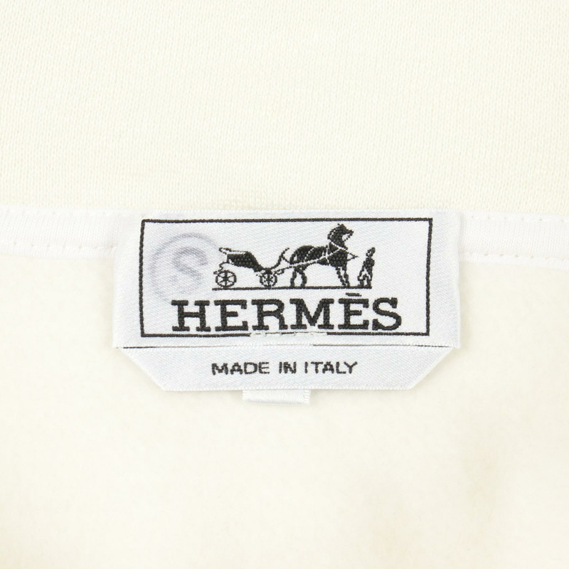 愛馬仕(HERMES)白色棉質抓絨連帽衫,二手男L碼-2